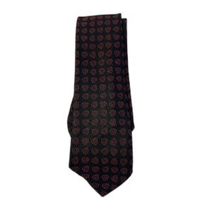 Beau Brummell Poplins Black Red Wool Silk Blend Necktie